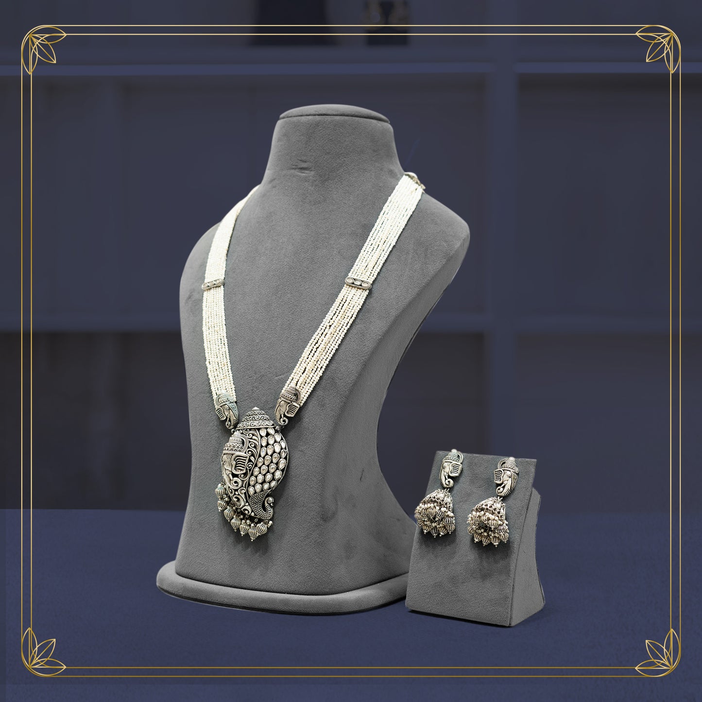 Vighnaharta Luxe 92.5 Silver Long Necklace