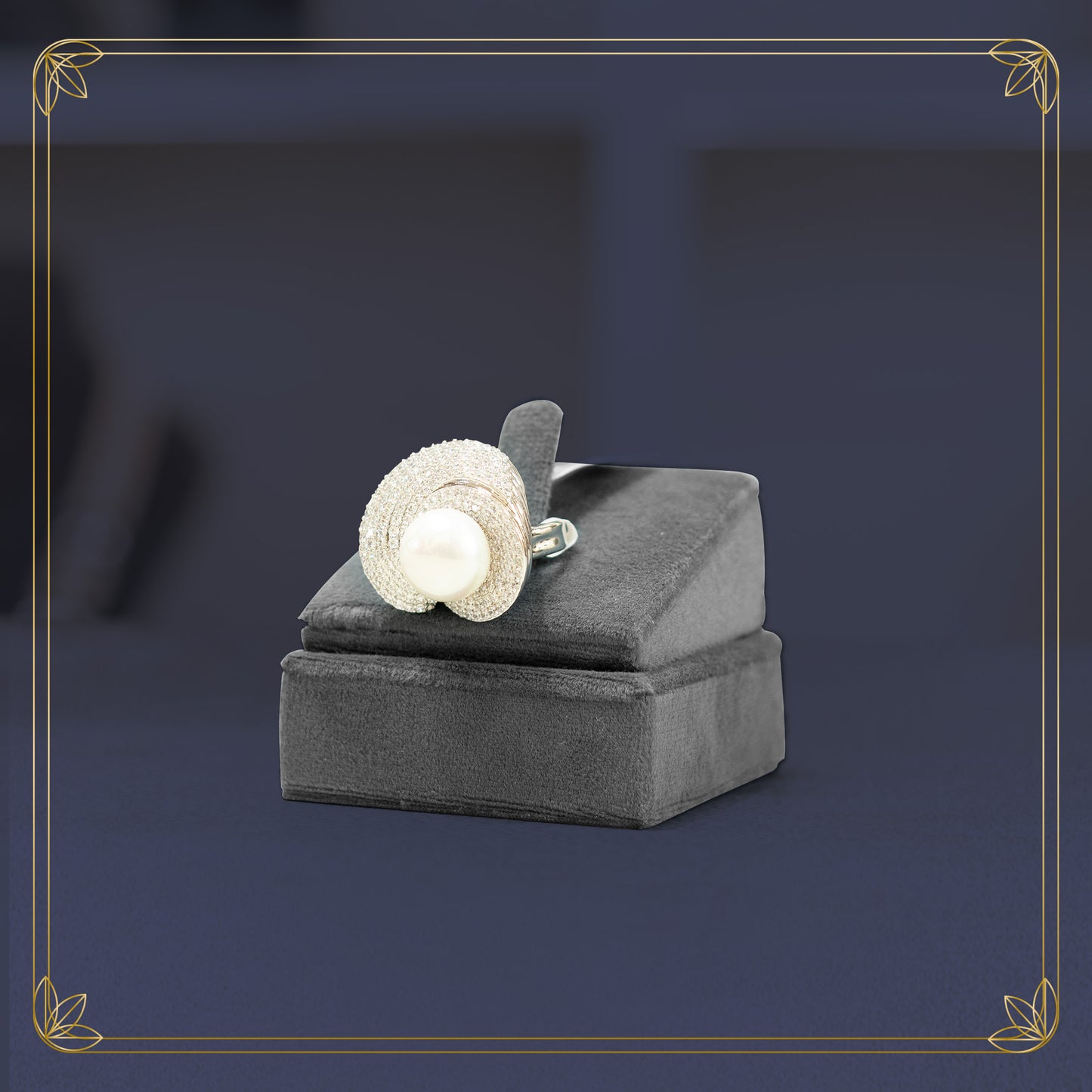 Elegant White Stone Ethnic Ring