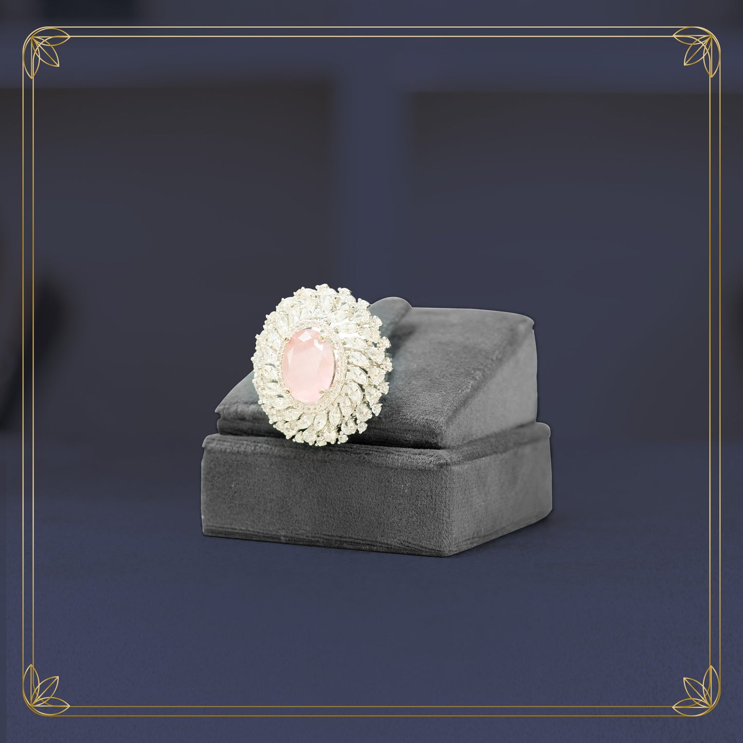 Radiant Blossom Pink Gemstone Ring