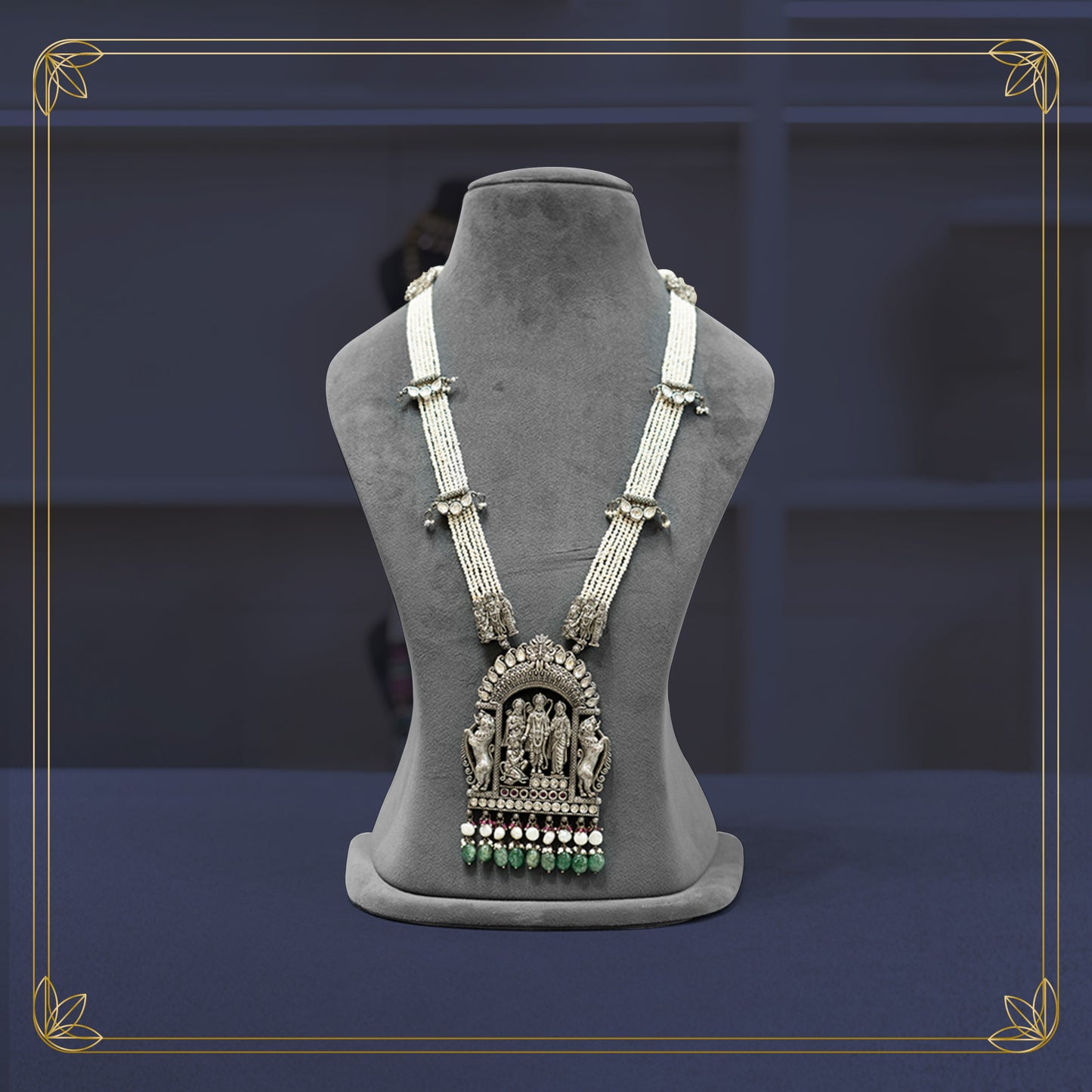 Ramya Regal 92.5 Silver Long Necklace