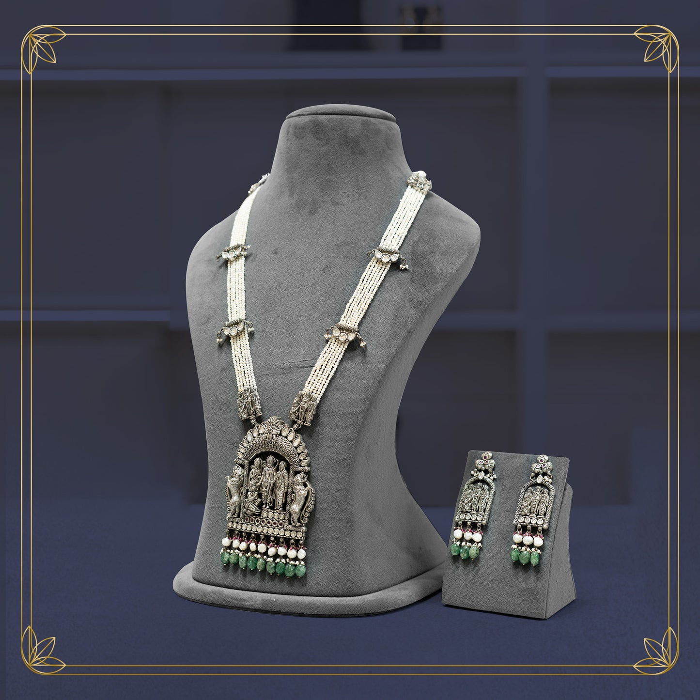 Ramya Regal 92.5 Silver Long Necklace