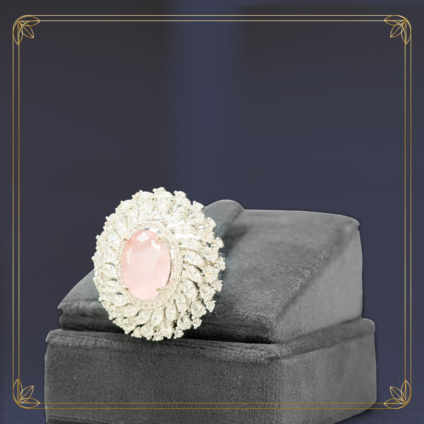 Radiant Blossom Pink Gemstone Ring