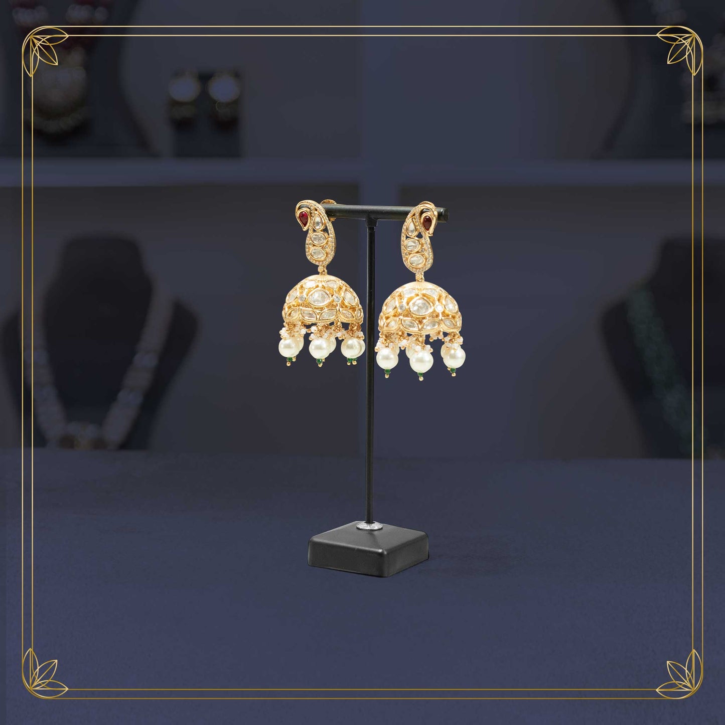 Maharani's Polki Palki Jhumkas