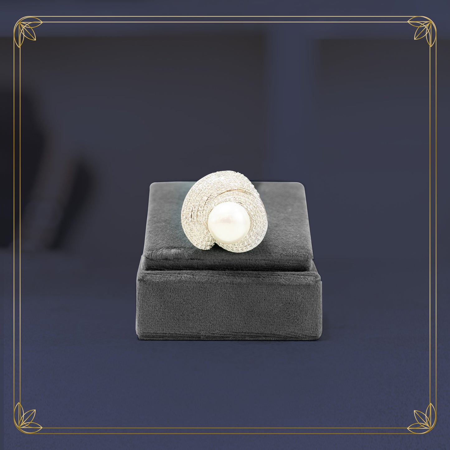 Elegant White Stone Ethnic Ring