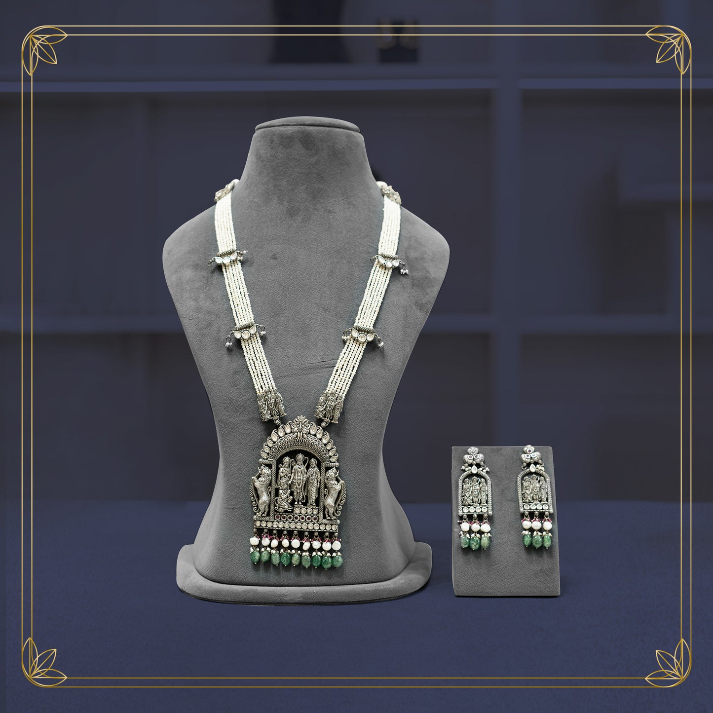 Ramya Regal 92.5 Silver Long Necklace