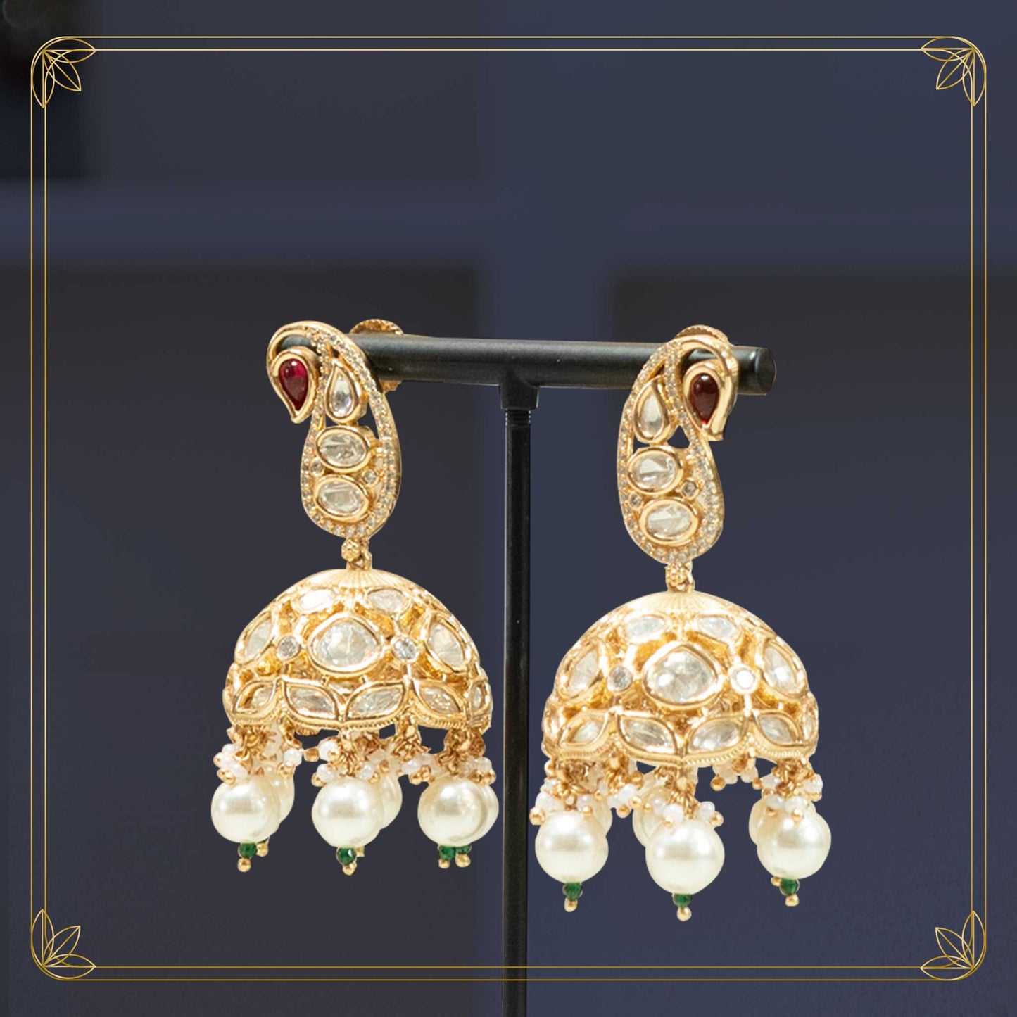Maharani's Polki Palki Jhumkas