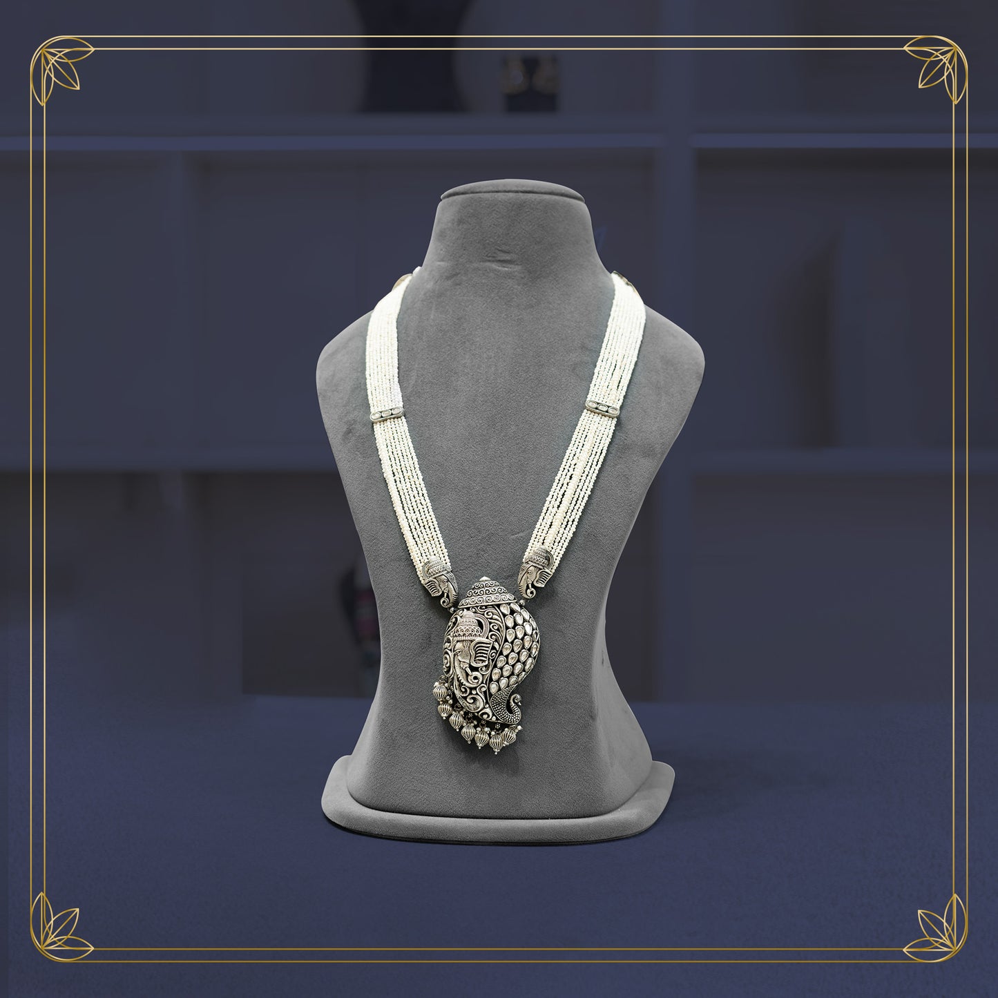 Vighnaharta Luxe 92.5 Silver Long Necklace