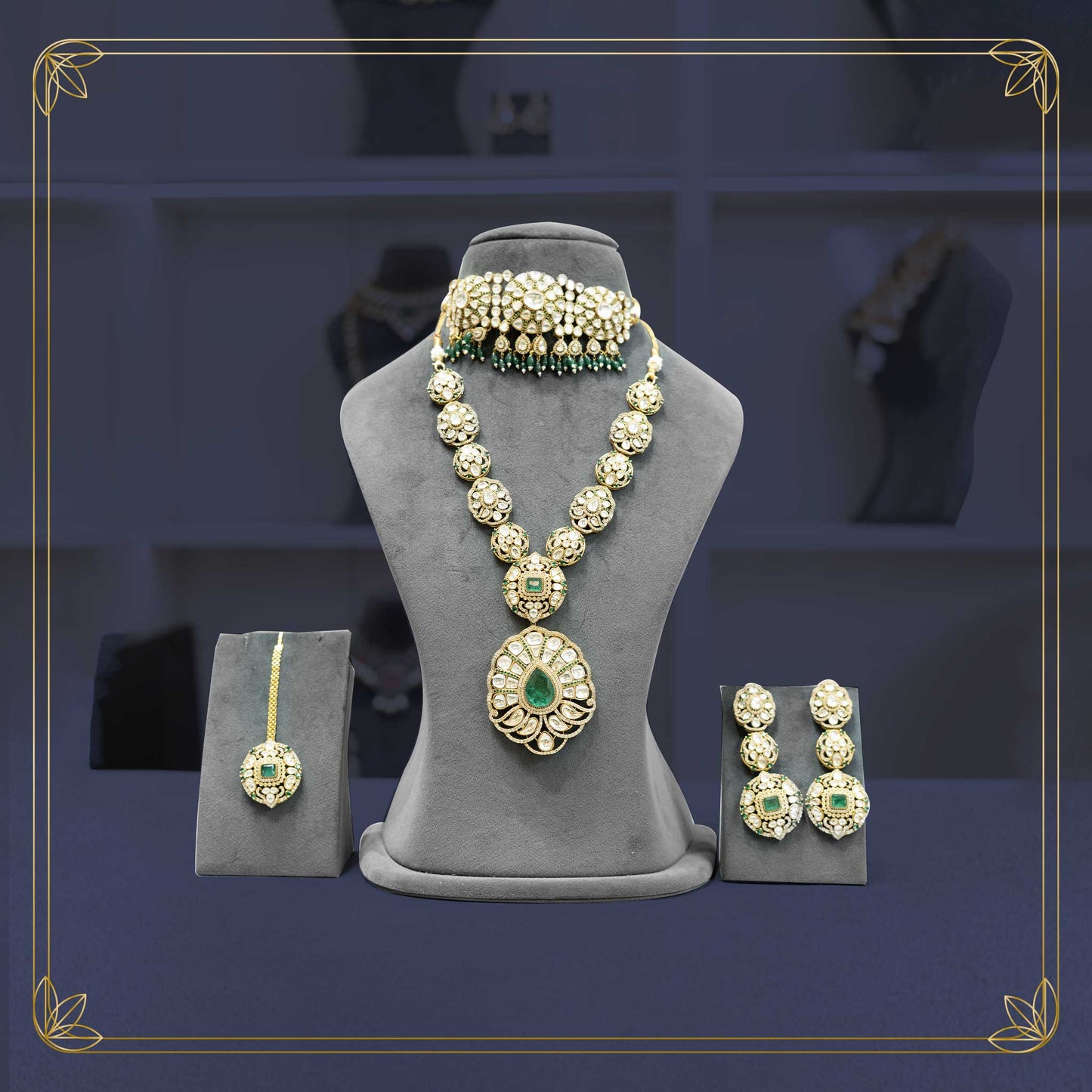 Royal Emerald Green Bridal Jewellery - Rental
