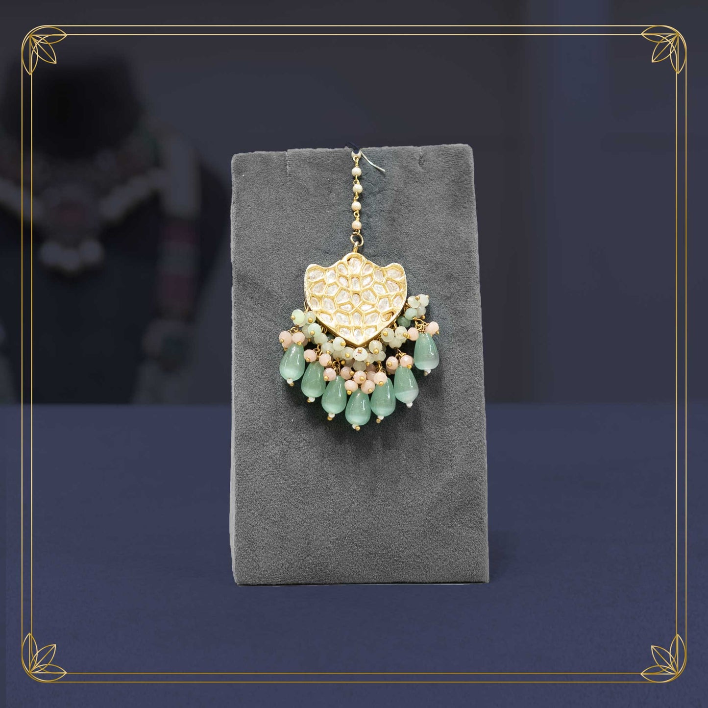Dazzling Kundan Bridal Set with a Touch of Mink Pink - Rental