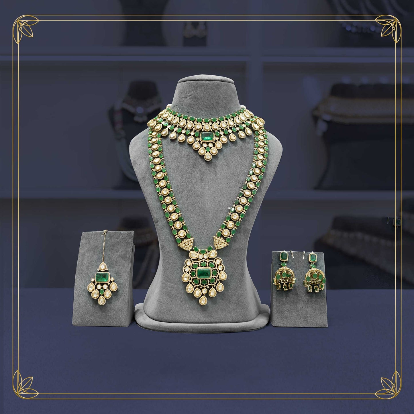 Timeless Mehandi Green Victorian Bridal Set - Rental