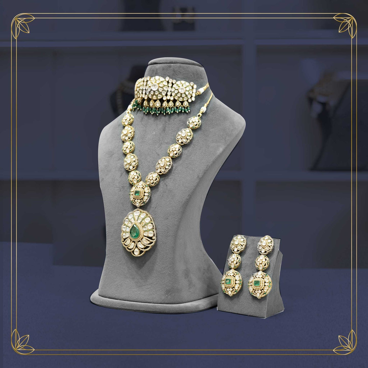 Royal Emerald Green Bridal Jewellery - Rental