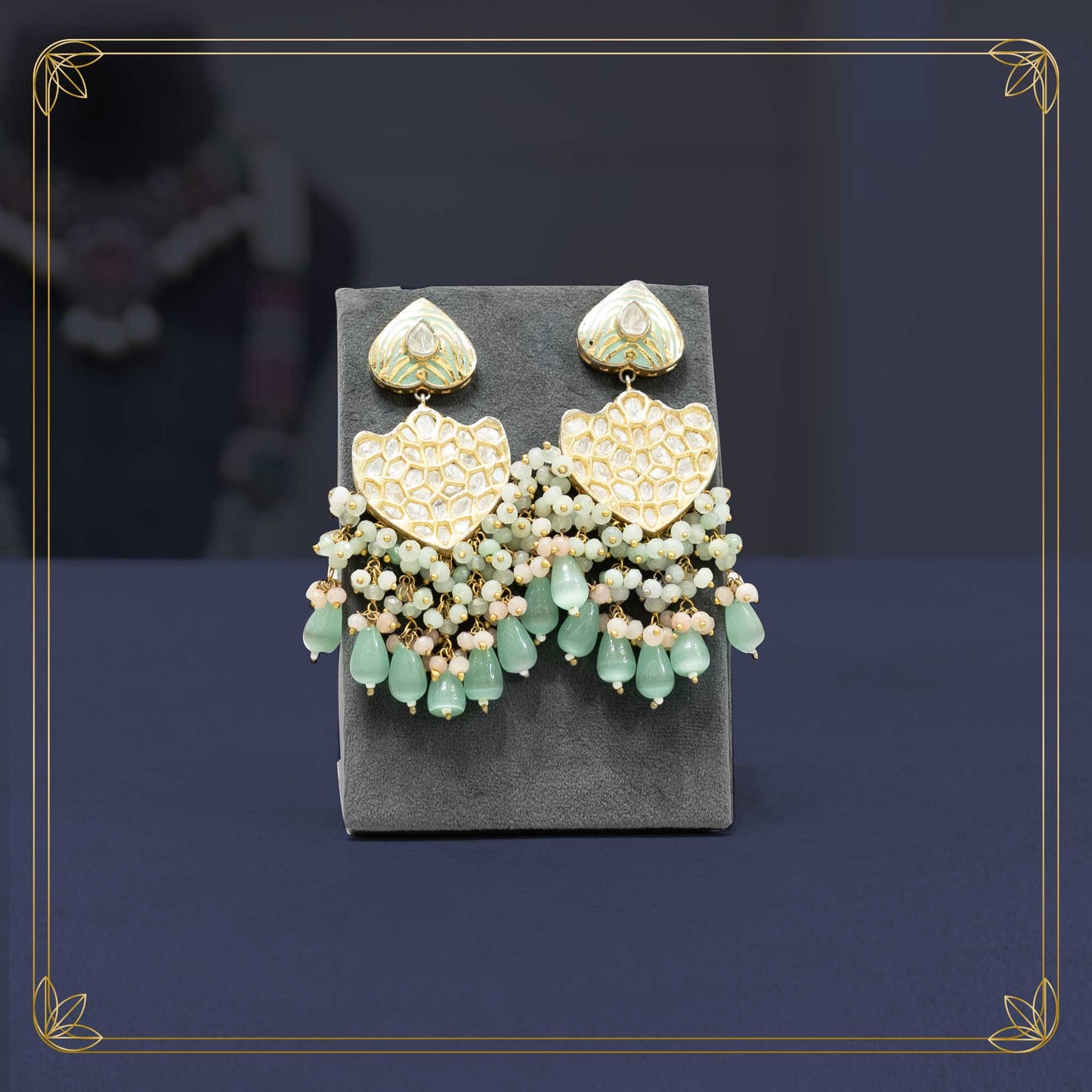 Dazzling Kundan Bridal Set with a Touch of Mink Pink - Rental