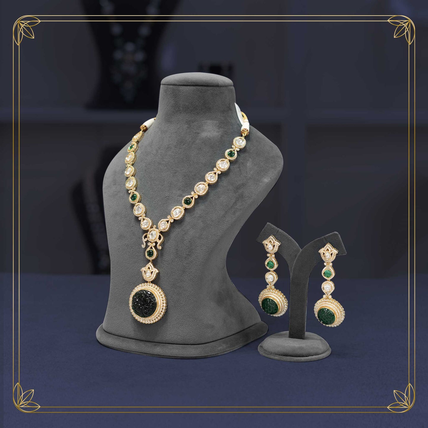 Dazzling Emerald Pendant Set