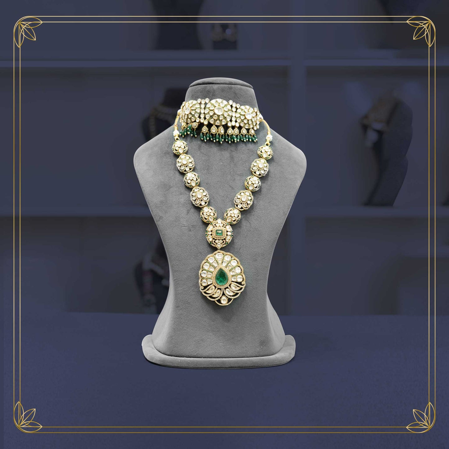 Royal Emerald Green Bridal Jewellery - Rental