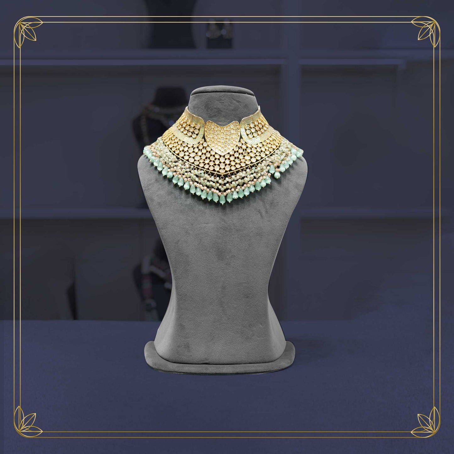 Dazzling Kundan Bridal Set with a Touch of Mink Pink - Rental