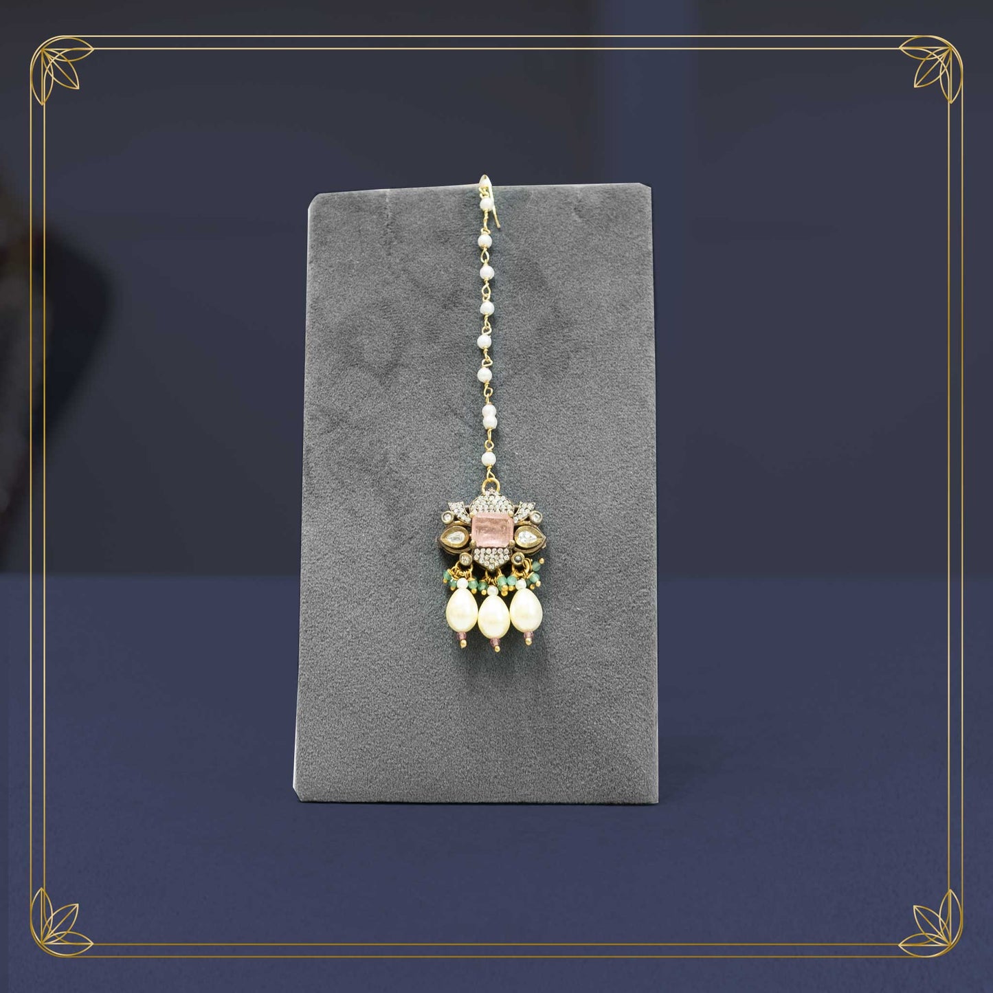 Unique Antique Finish Multi Stone Bridal Jewellery Set - Rental