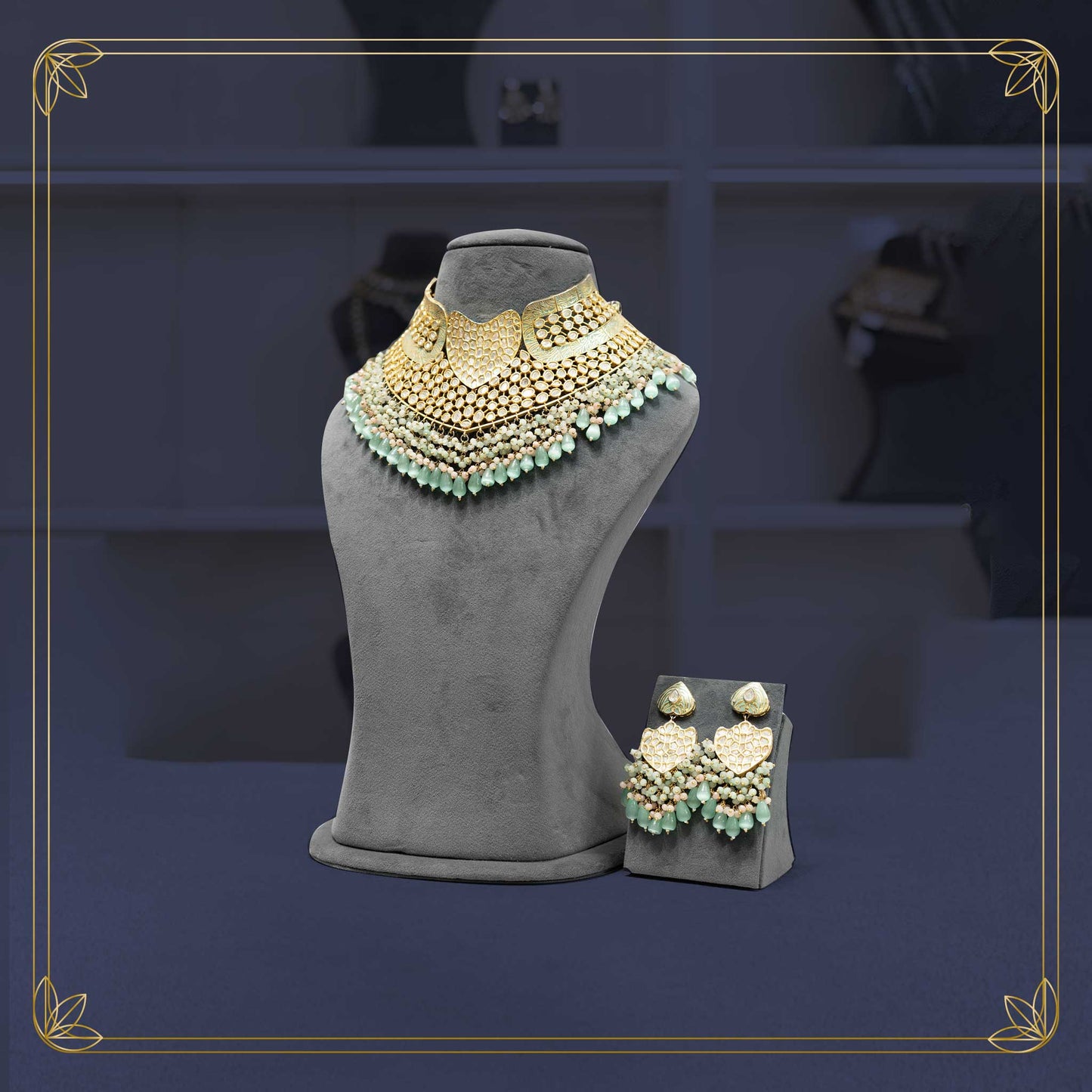 Dazzling Kundan Bridal Set with a Touch of Mink Pink - Rental