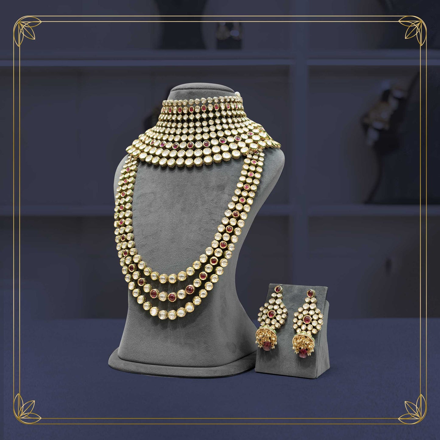 Heritage Padmavati Gemstone Bridal Set - Rental