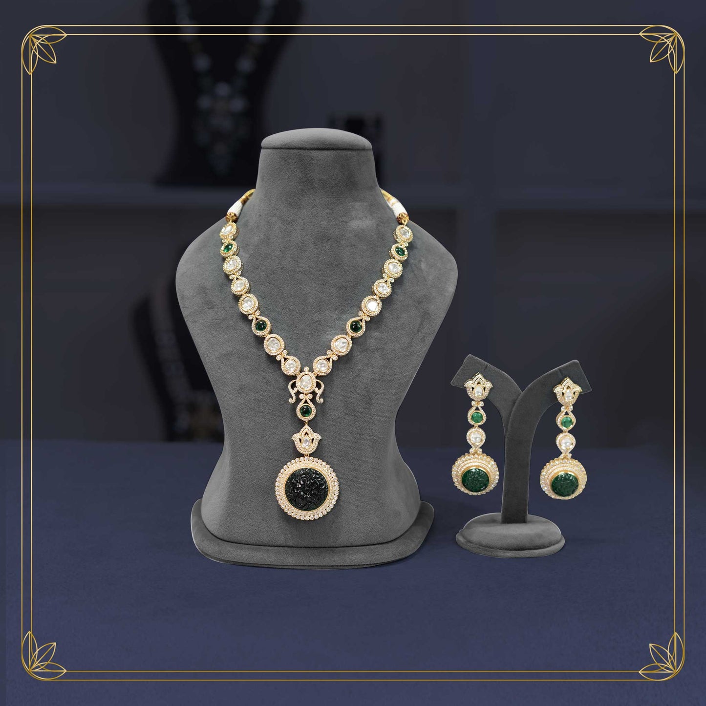 Dazzling Emerald Pendant Set