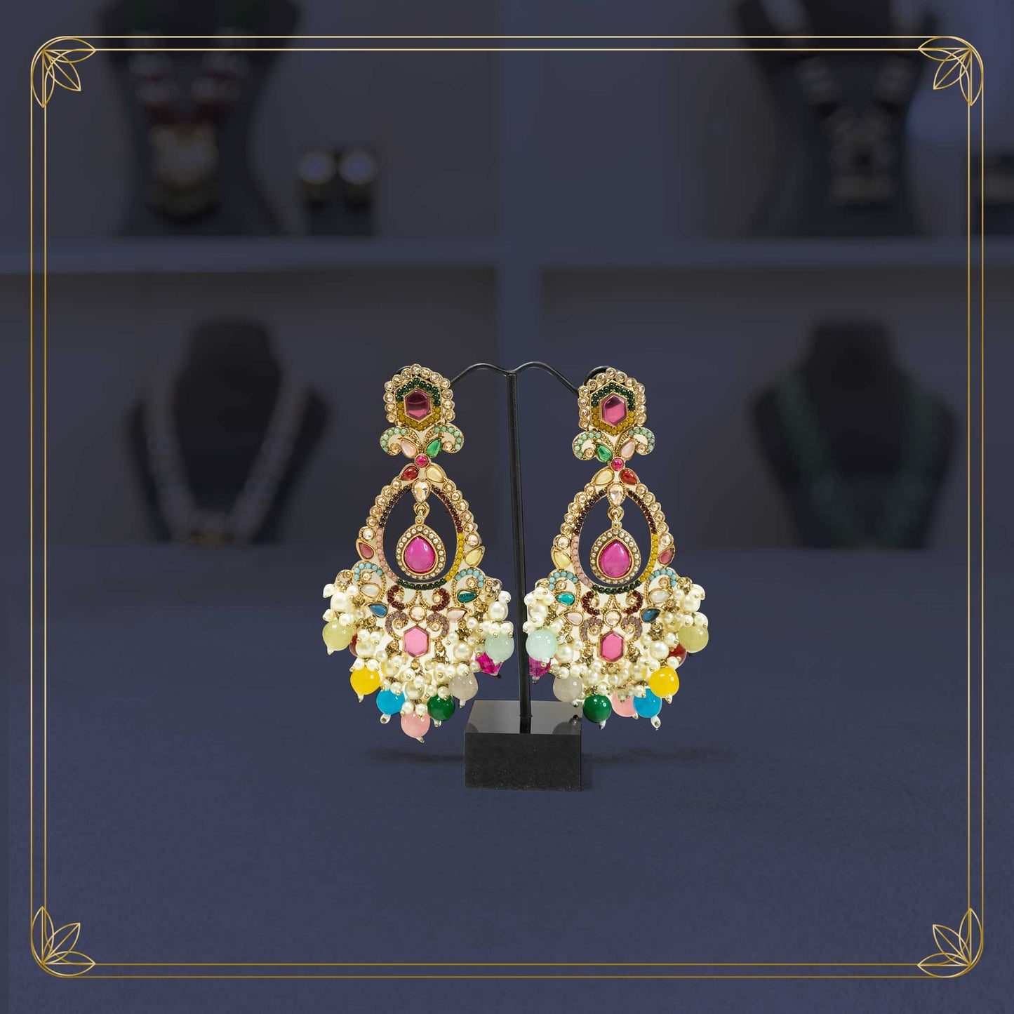 Rang Mahal Kundan Jhumkas