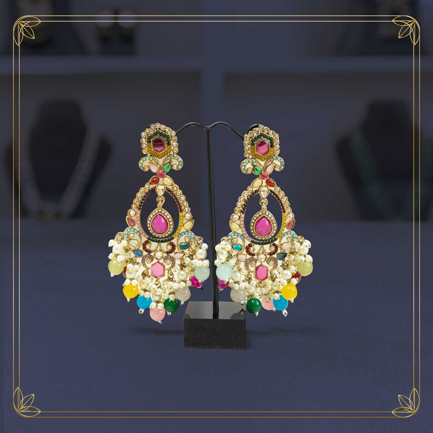 Rang Mahal Kundan Jhumkas