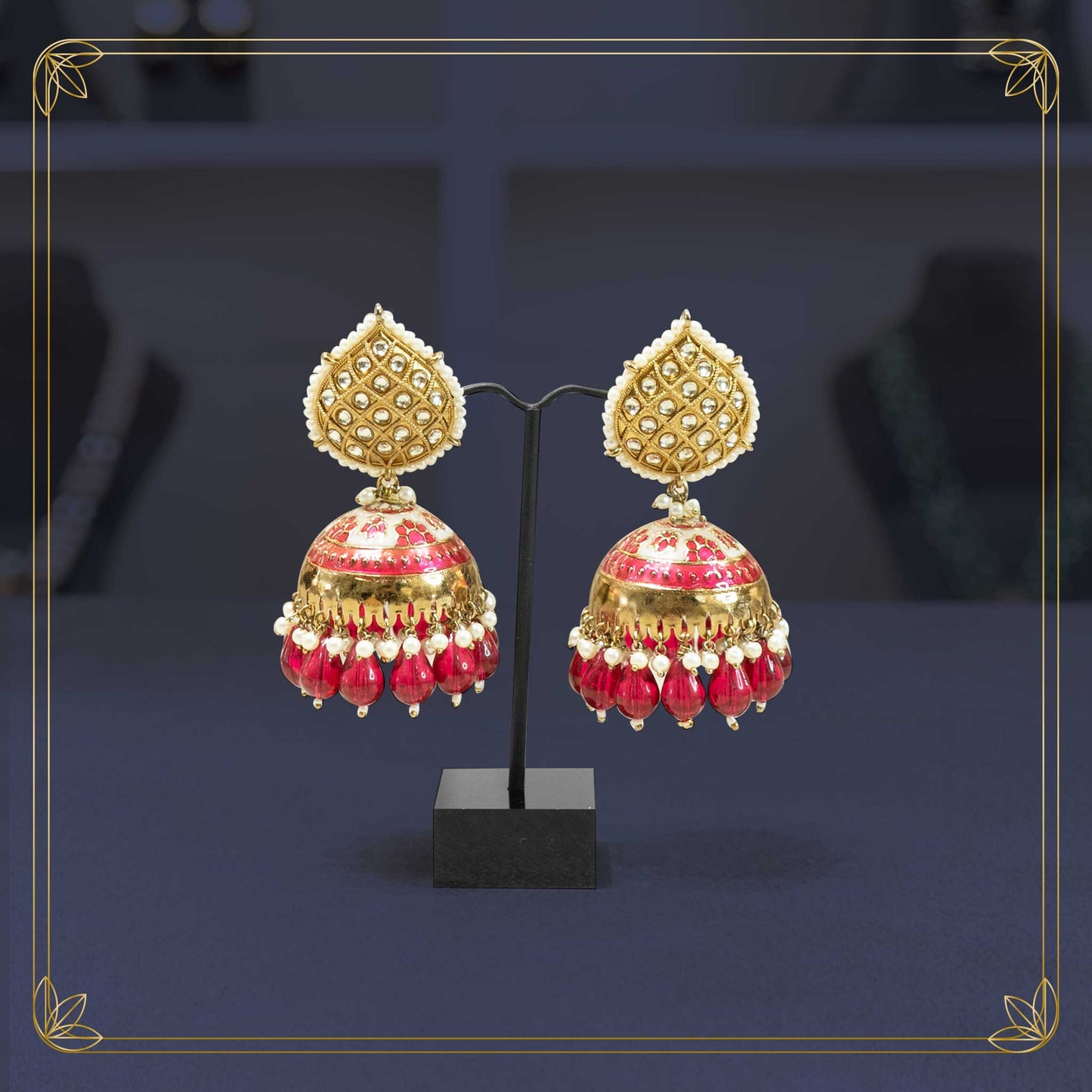 Maharani Kundan Blooms Jhumkas