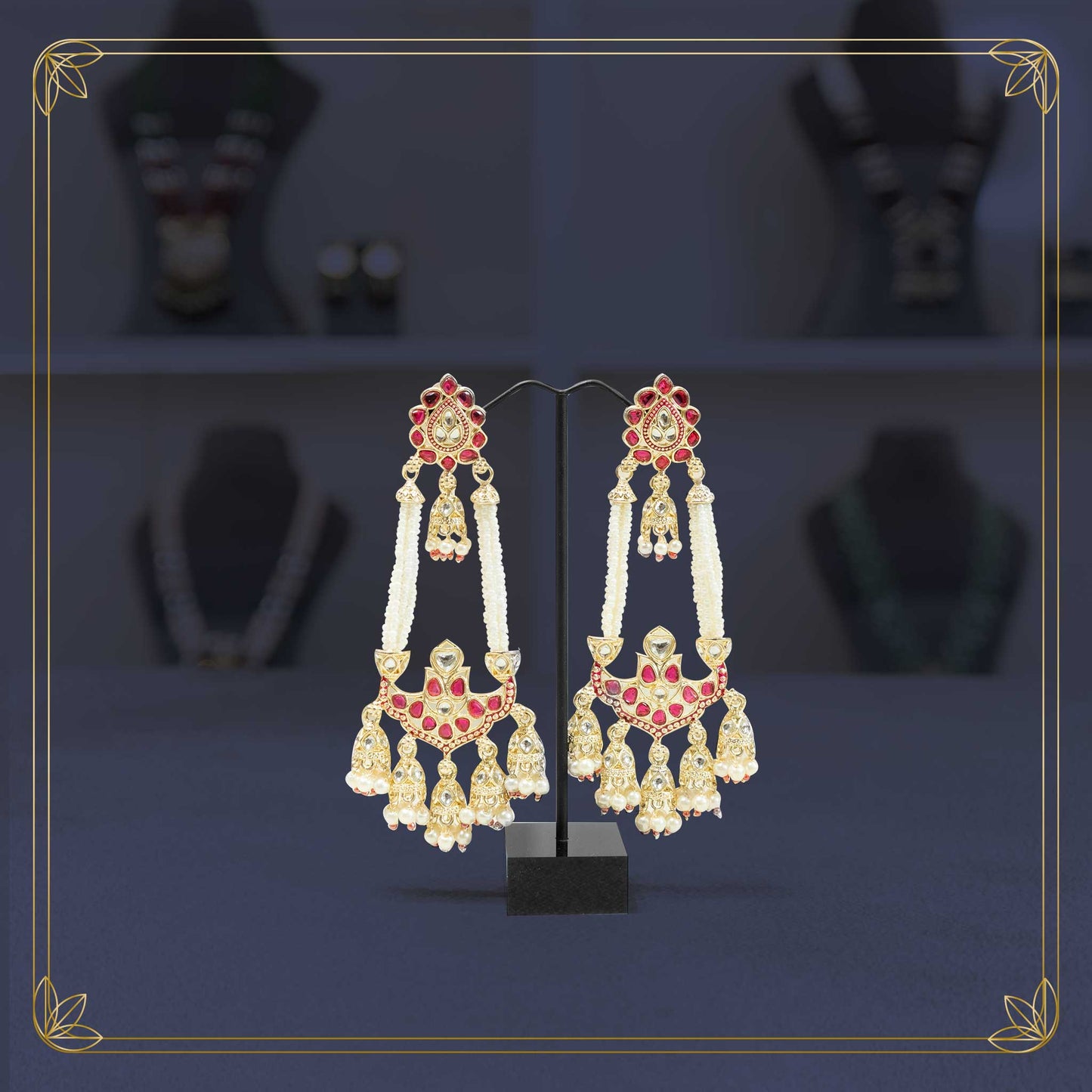 The Royal Ruby & Pearl Empress Earrings