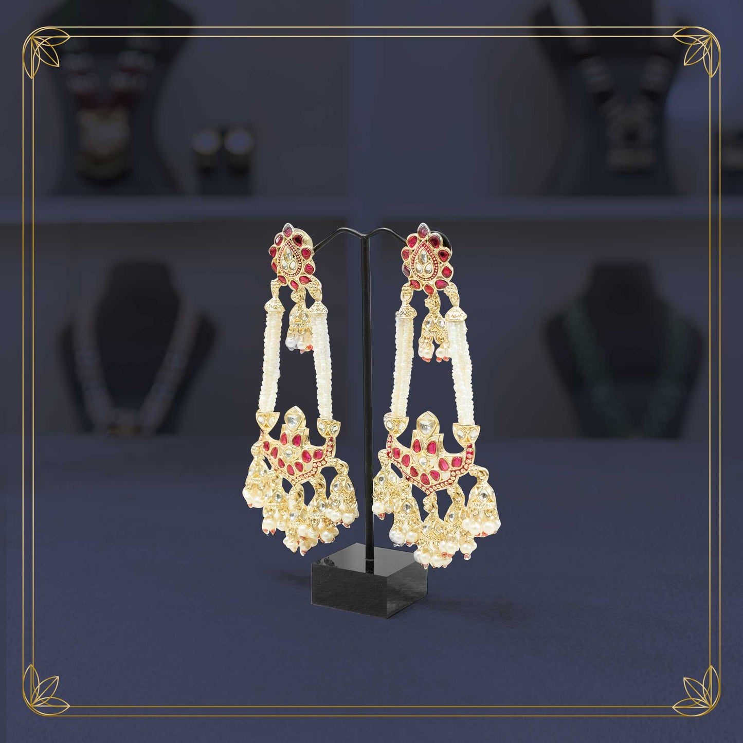 The Royal Ruby & Pearl Empress Earrings