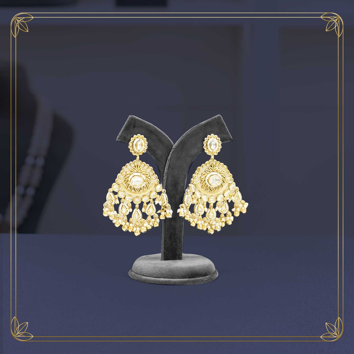 Maharaja Gold Tiered Polki Chokker Bridal Set - Rental