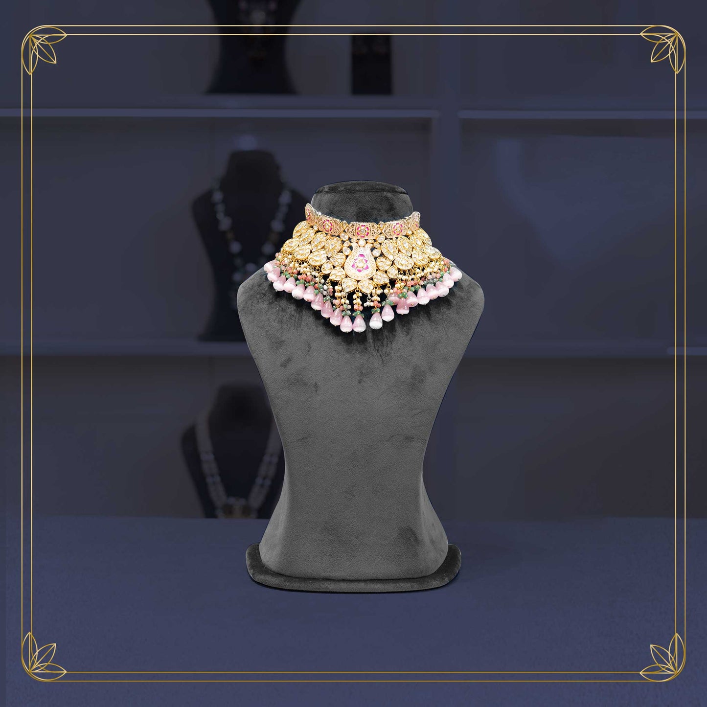Timeless Royal Crimson Pearl Necklace Bridal Set - Rental