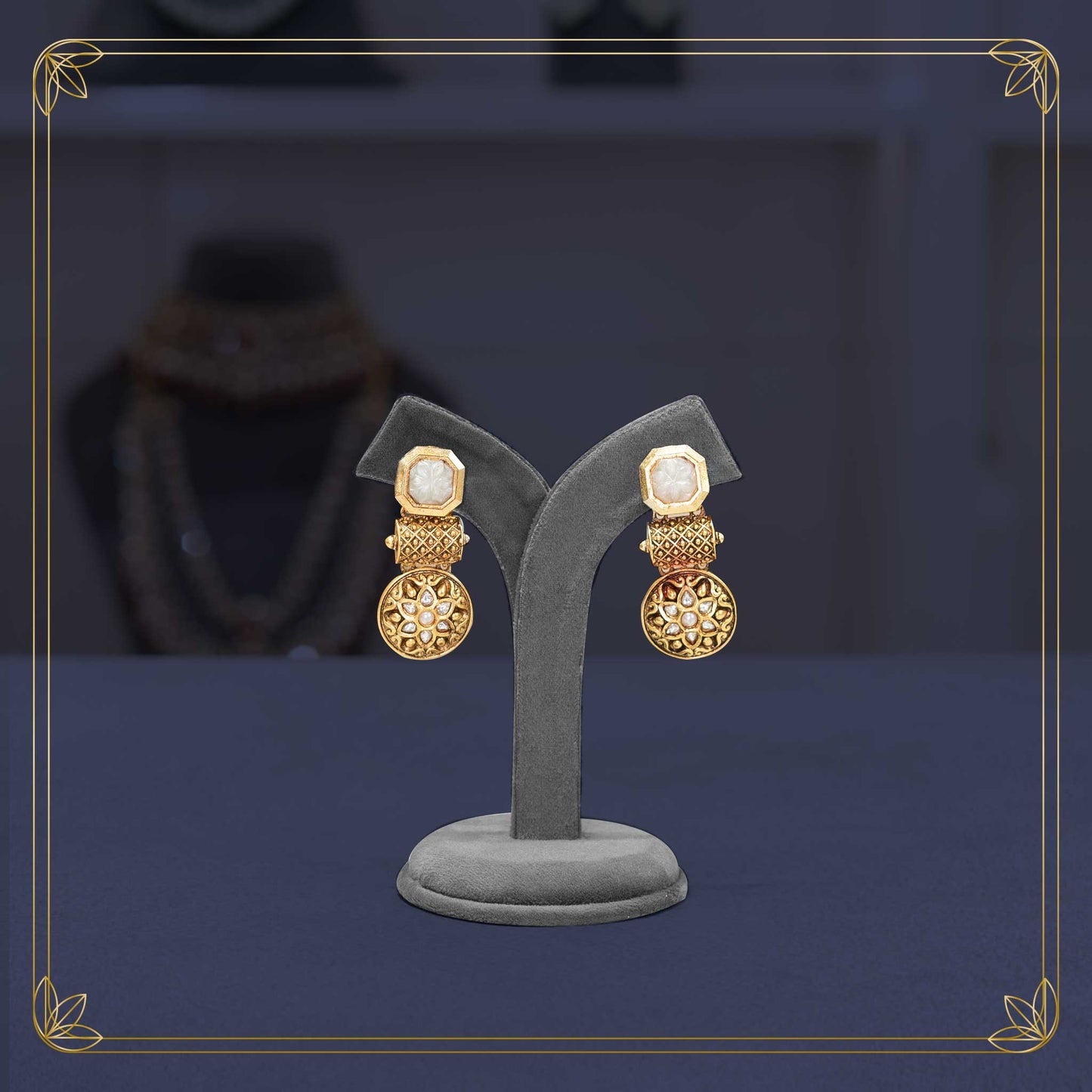Gilded Navratna Spectrum Necklace