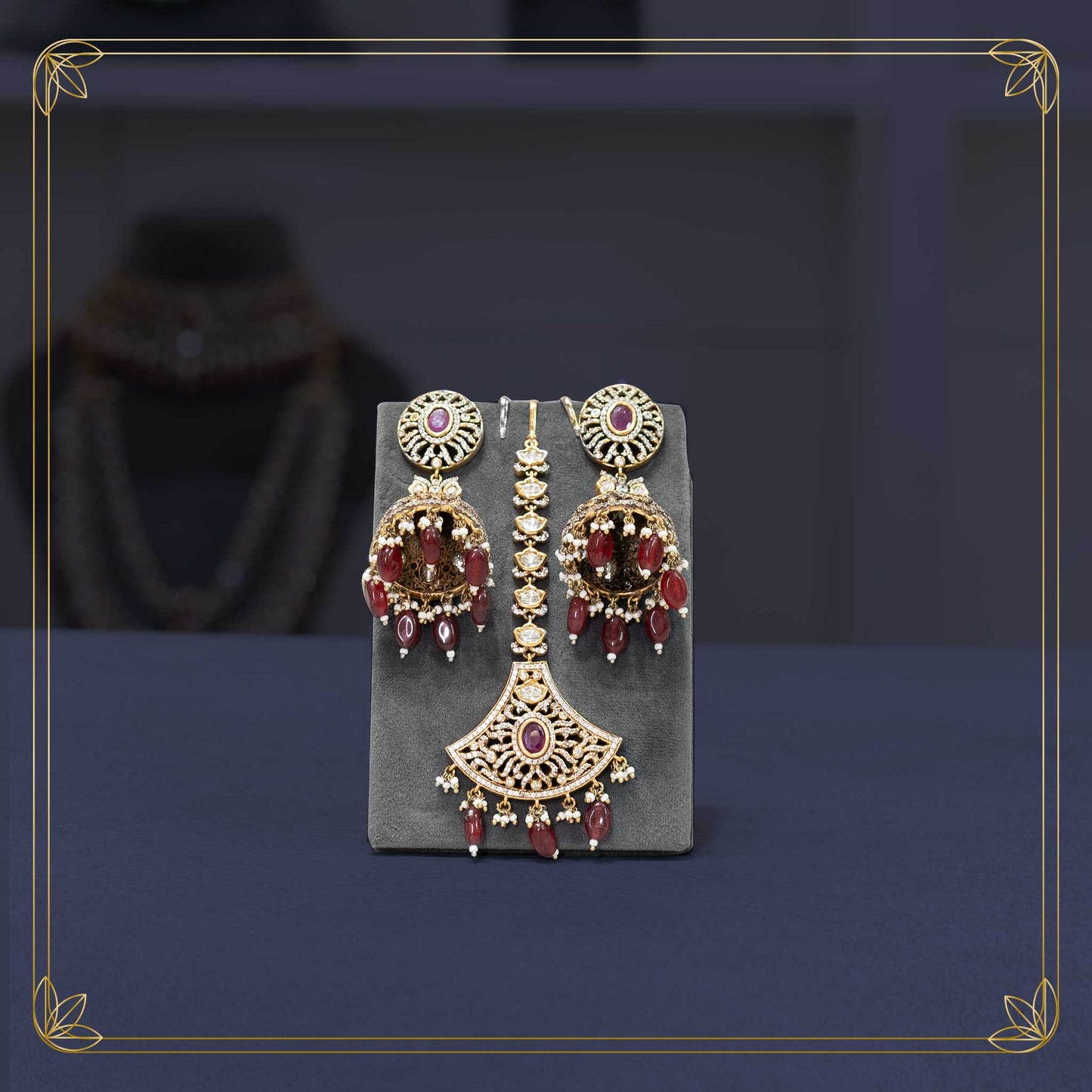 Timeless Victorian ruby chokker Bridal Set - Rental