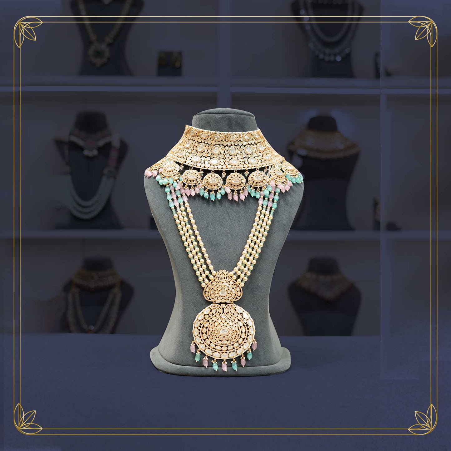 Stunning Kundan PS Choker Bridal Jewellery Set - Rental