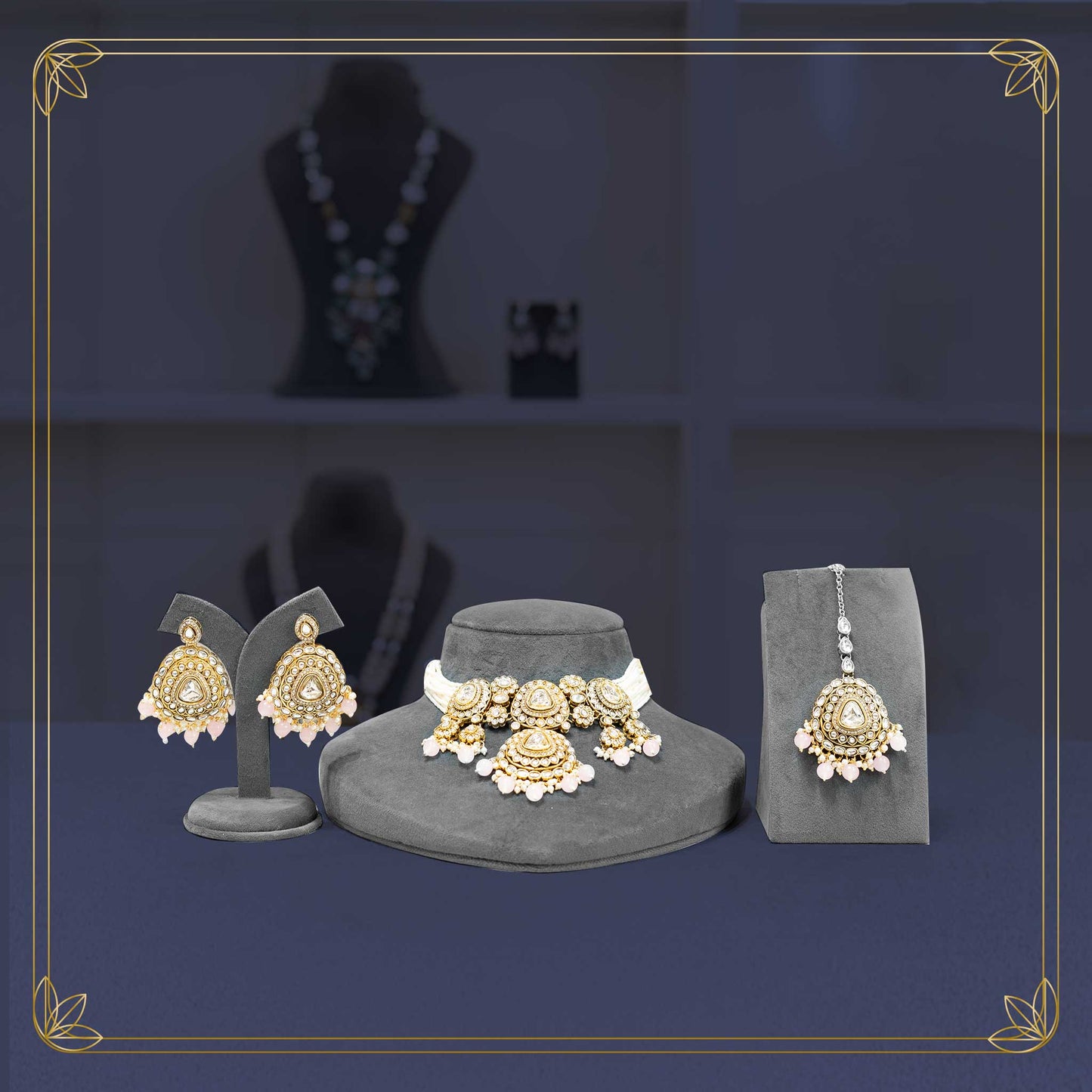Supreme Heritage White Stone Choker Set