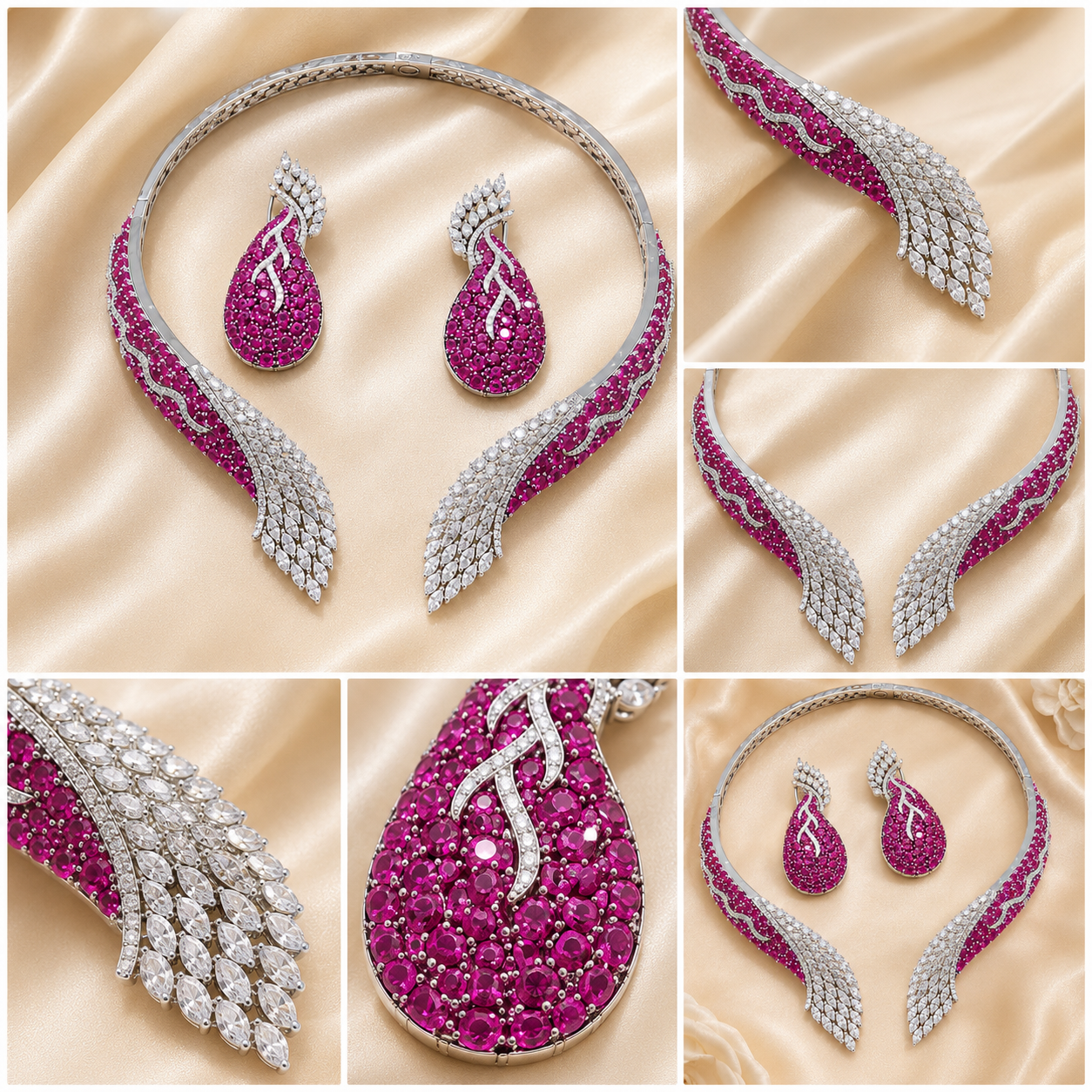 Swan Elegance Statement Necklace Set
