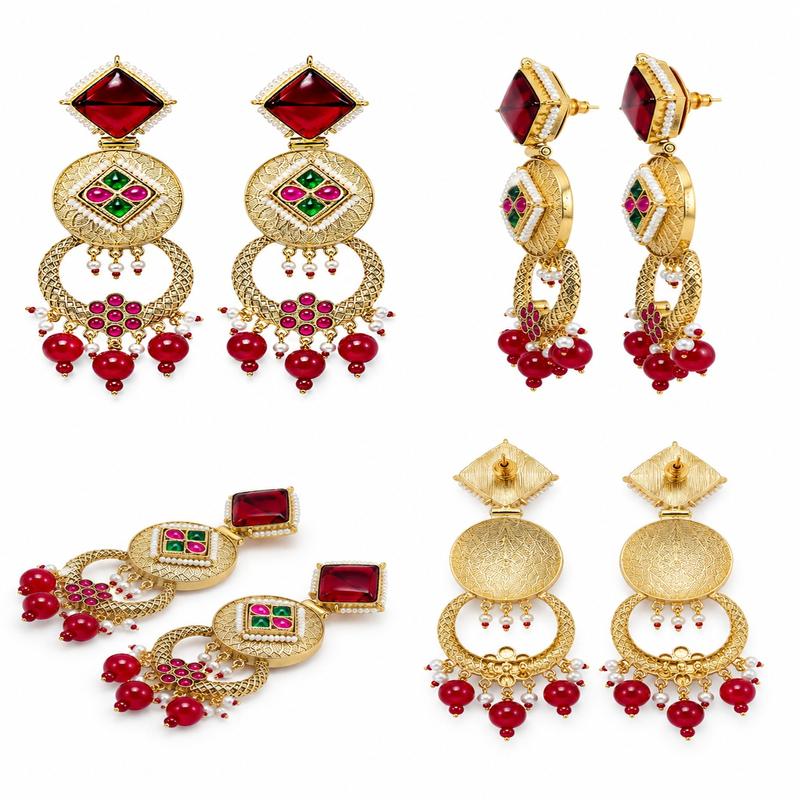 Meher Crimson Earrings(53649)