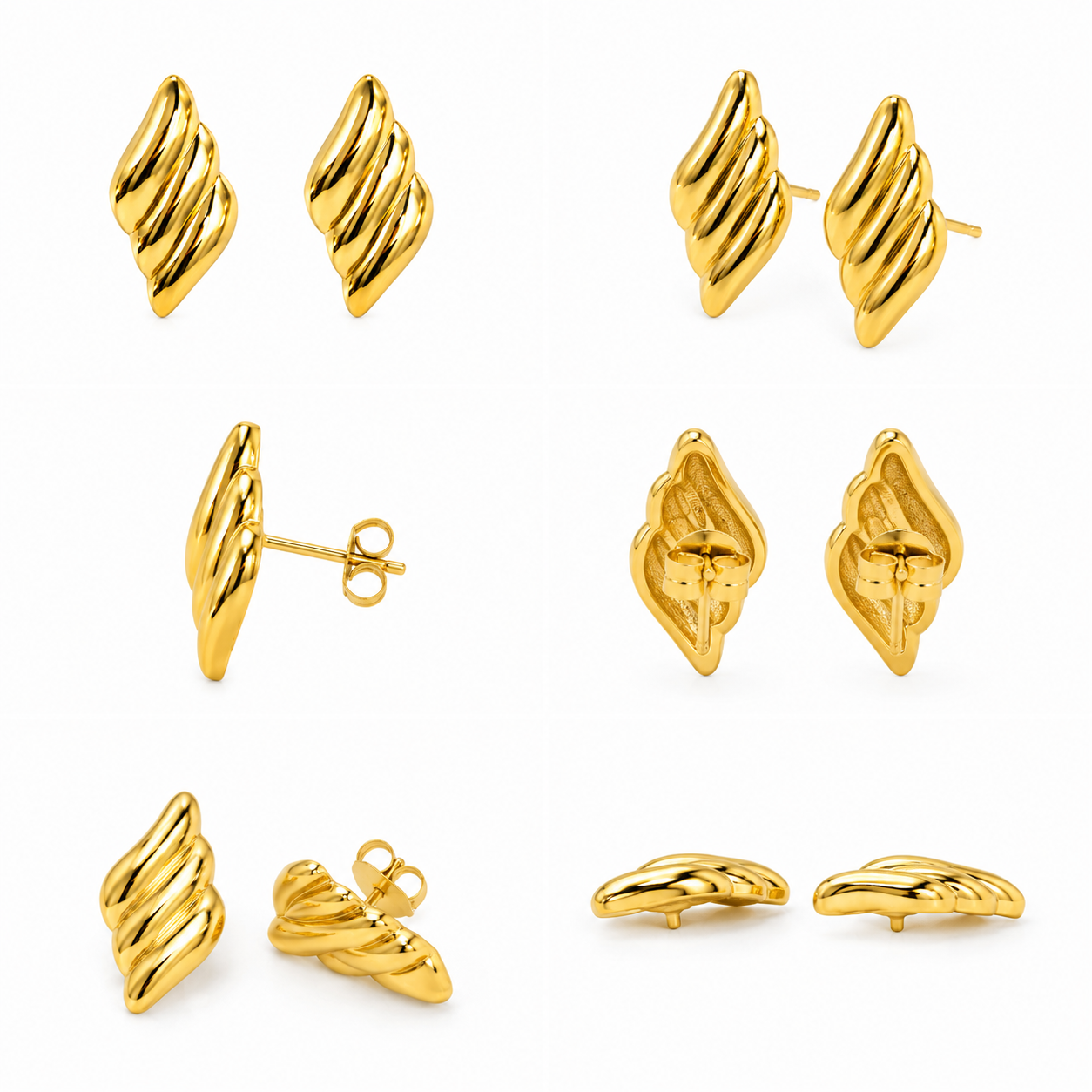 The Golden Wave Sculpted Earrings (52343)