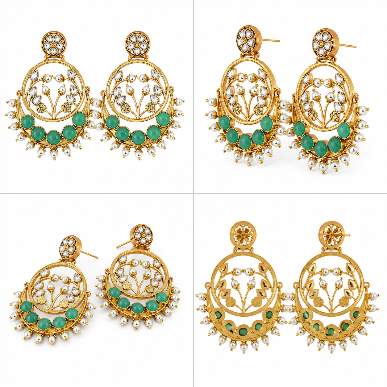 Celestial Mint Bloom Earrings (55632)