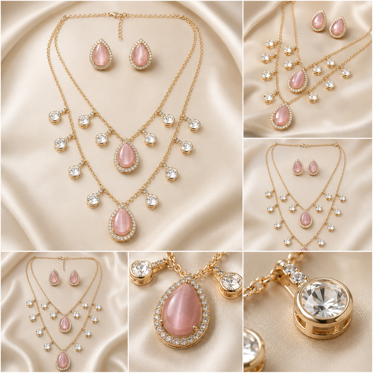 Rosé Teardrop Elegance Set