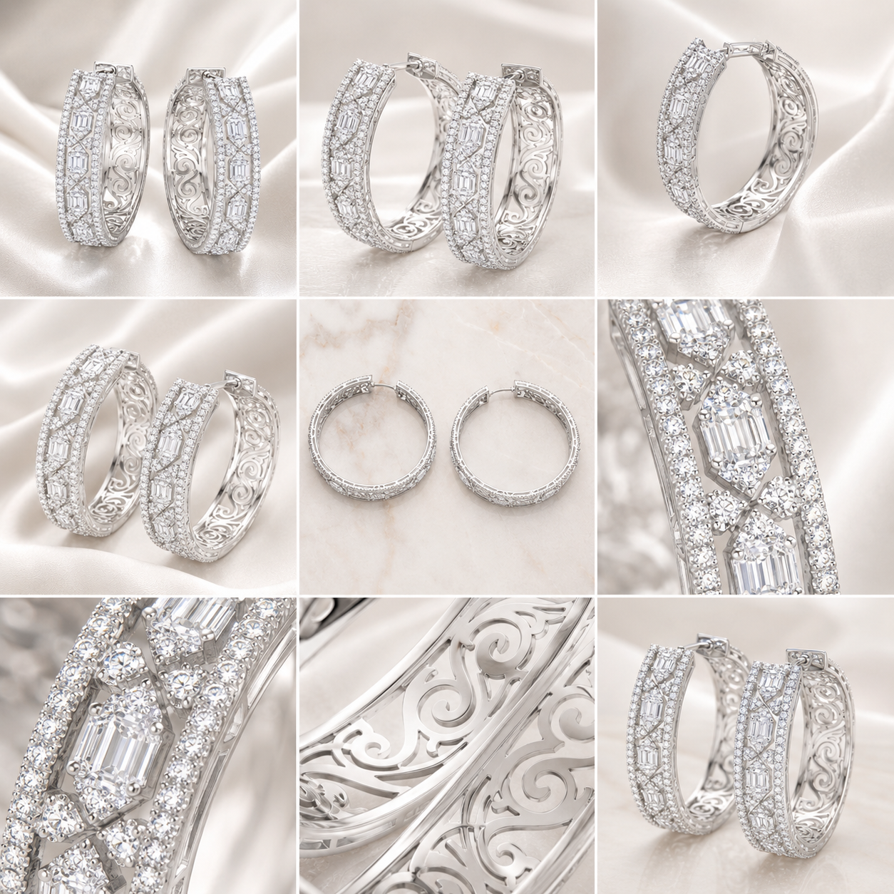 Crystal Veil Luxe Hoops