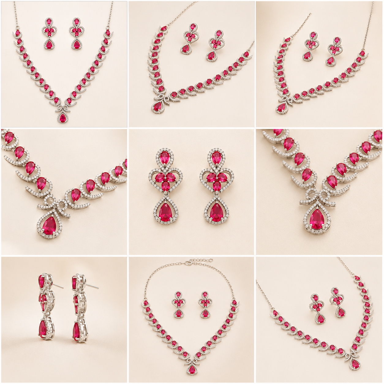 Ruby Vine Jewellery Set