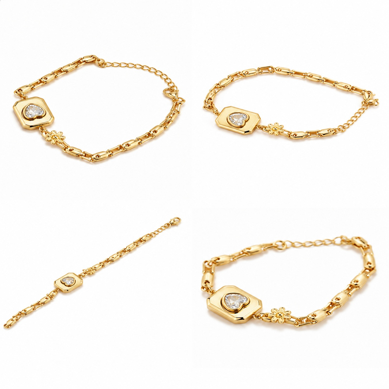Golden Heart Bloom Bracelet (51884)