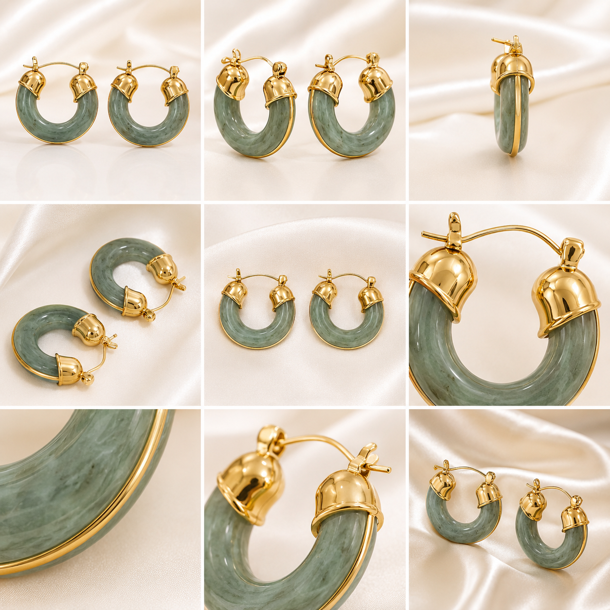 Ivory Mist Semi Hoops