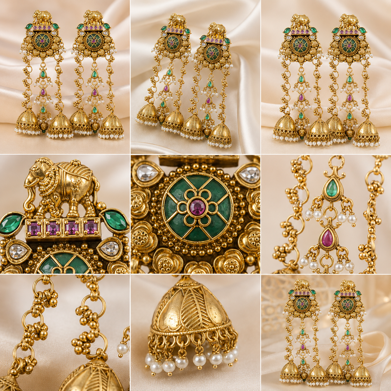 Emerald Maharani Jhumkas