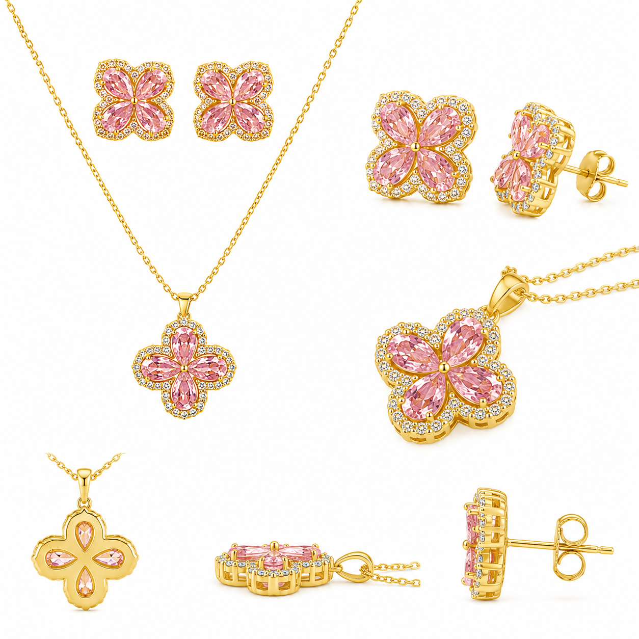 Pink Blossom Pendant Set (56529)