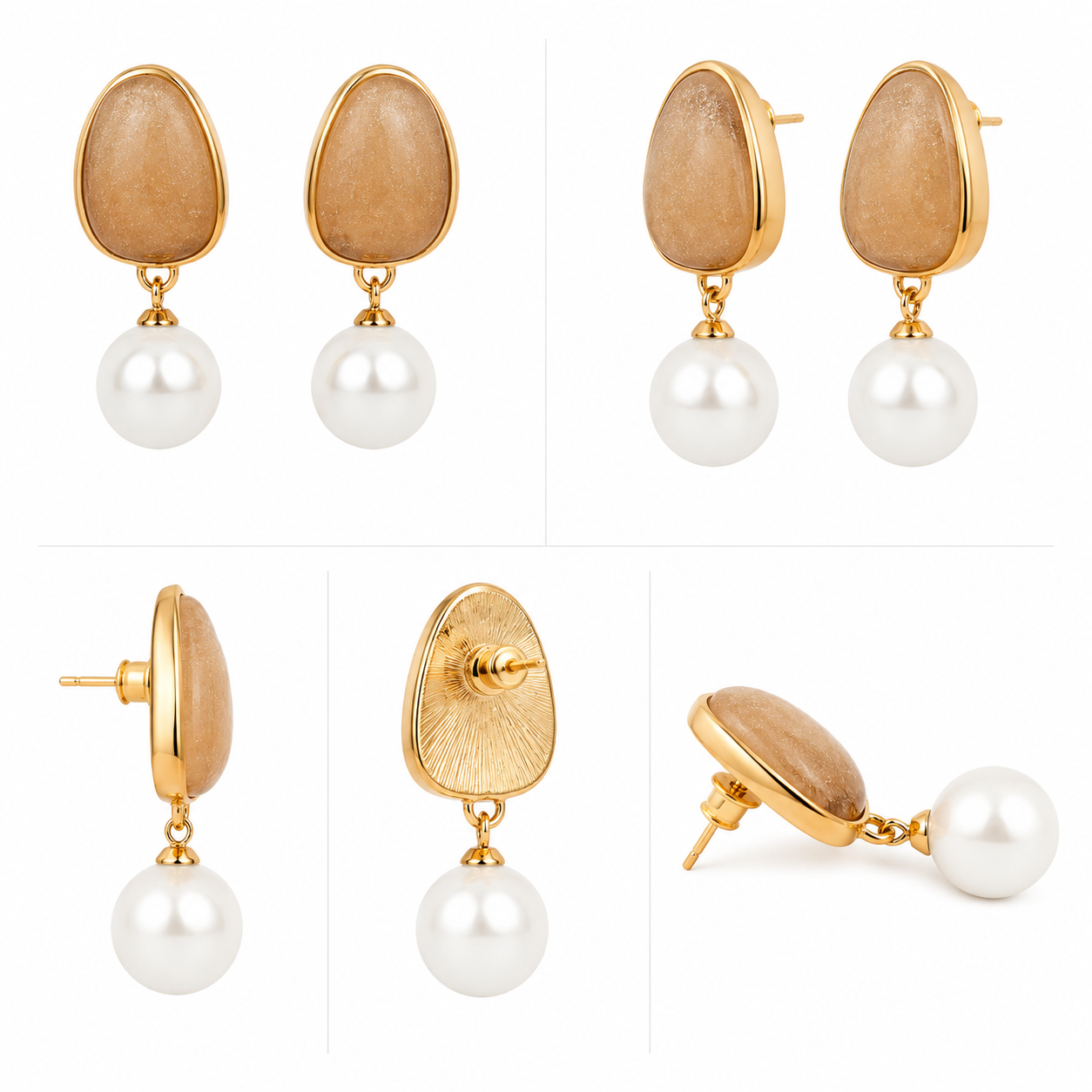 Golden Mist Pearl Earrings (52411)