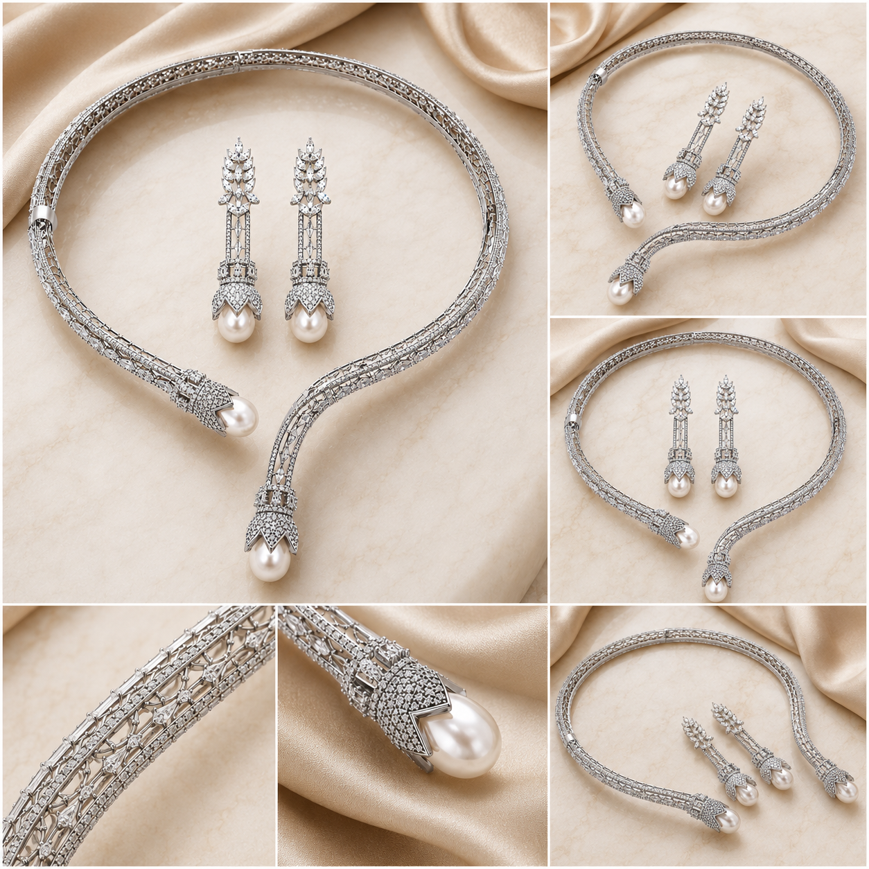 Moonlit Pearl Necklace Set