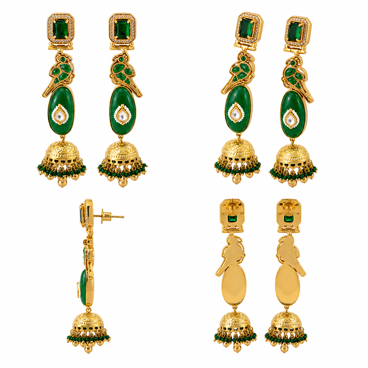 Emerald Mayuri Jhumkas (55630)