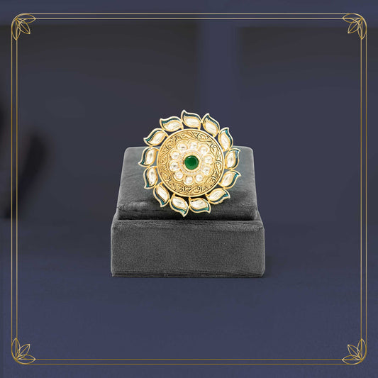 Maharani's Verdant Jadau Statement Ring