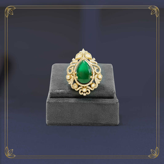 Imperial Emerald Teardrop Royal Ring